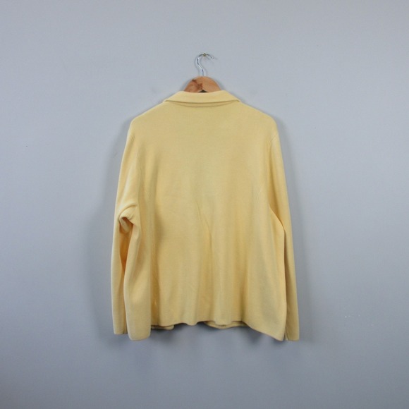 Talbots Knit Blazer Jacket Woman 3X Butter Yellow Cotton Cardigan Preppy 960 - Picture 2 of 10